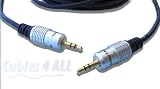 10m 3.5mm Jack Lead – Audio / Premium Cable / Fully Shielded / Gold Plated / High Quality Cable / Can be Used for MP3 / iPod to Car Stereo AUX In – 10 Metre (BY CABLES 4 ALL)