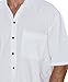 Cotton Natural Islander Button Down Short Sleeve Men's Shirt (XLarge, White)
