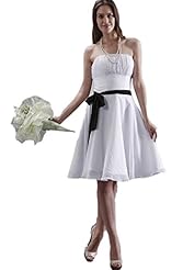 Strapless Halter Chiffon Evening Dress/Bridesmaid Dress/Prom Dress  With a Sash 