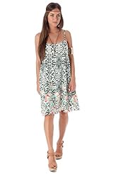 Scoop Neck Striped Print Paisley Open-Back Keyhole Polyester Mini Dress 