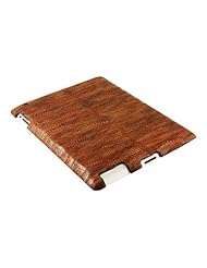 Reddish Brown iPad 2 Clip On Case - Genuine Chicken and Hen Skin Leather