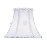 Livex S209 Chandelier Shade White Victorian & Lace Bell Clip Shade with Fancy Trim