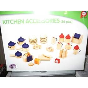 Pintoy Dolls House Wooden Accessory set - Kitchen