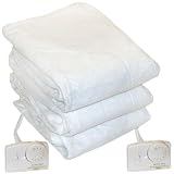 Biddeford Electric Heated Warming Mattress Pad, 100% Polyester with Analog Controller (s) , Queen