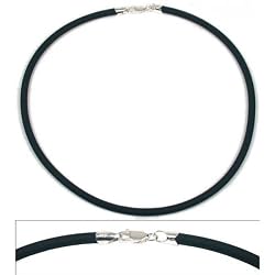 Rubber Cord Necklace Black 16"