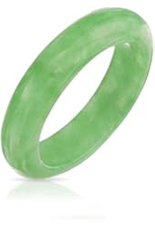 Bling Jewelry Dyed Green Jade Band Gemstone Modern Stackable Ring 5mm