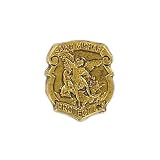 St. Michael Shield Lapel Pin Antique Gold Finish
