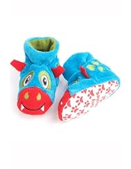 Apparel: Totes Boys 1 Pair Tots Monster Slippers with Grip 6-12 Months Blue