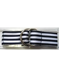 14-24mm Blue and White Brighton Striped Slip Thru One Piece Ribbon Band