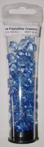 Three Sages Games: 50 Blue Crystalline Counters