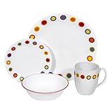 Corelle Livingware 16-Piece Dinnerware Set, Service for 4, Hot Dots