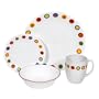 Corelle Livingware 16-Piece Dinnerware Set, Service for 4, Hot Dots