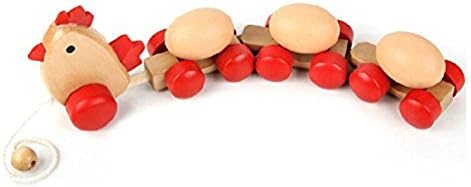 BABI BAMBINO ™ CHICKEN AND EGG PULL ALONG TOY: CLASSIC WOODEN CONSTRUCTION FOR HOURS OF FUN!