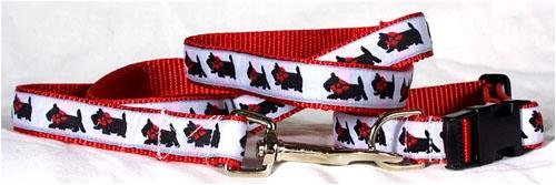 Designer Scottish Terrier Dog Leash – Red Scottish Terrier Leash – Six Feet Long – Made in USA