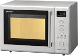 Sharp R-68ST-A Doppelgrill-Kompakt-Mikrowelle / 800 Watt / Grill 1600 Watt / 17 L Garraum / edelstahl