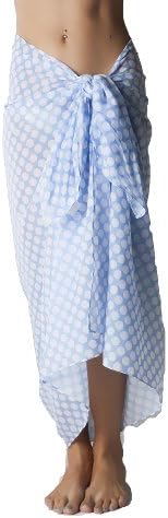 Polka Dot Print Light Blue Swimsuit Sarong Cover up in Cotton