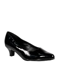 FAB 2 Inch Cute Kitten Heel Womens Classic Pump Shoes Black Patent
