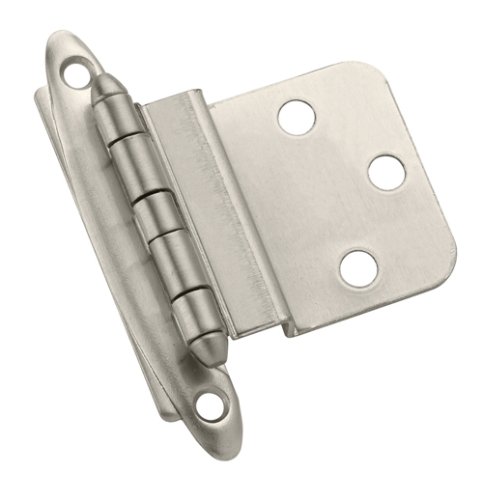 Amerock BP3417-G10 3/8-Inch Inset Face Mount Hinge, Satin Nickel, 2-Pack