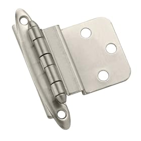 Amerock BP3417-G10 3 8-Inch Inset Face Mount Hinge, Satin Nickel, 2-Pack by Amerock