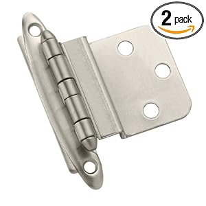 Amerock BP3417-G10 3 8-Inch Inset Face Mount Hinge, Satin Nickel, 2-Pack by Amerock