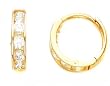14k Yellow Gold Huggie Earrings With CZs