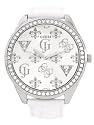 GUESS White Leather Strap Watch