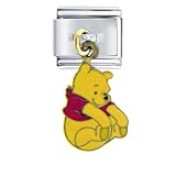 Animal Disney Winnie The Pooh Stretching Licensed Italian Charms Bracelet Link
