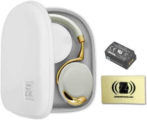 Parrot Zik Touch-Activated Bluetooth Headphones (Yellow/Gold) Bundle with Parrot Zik White Case, Parrot Zik Battery (3.7V - 800mAh) and Custom Designed Zorro Sounds Cleaning Cloth