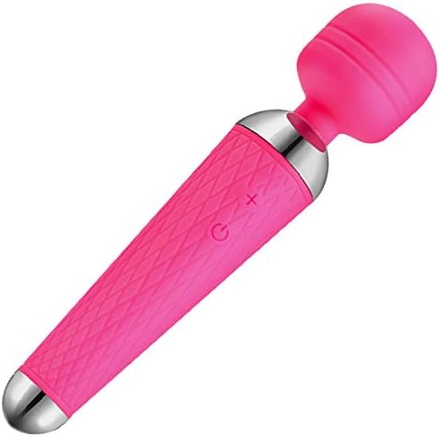 icarekit Multispeed Waterproof Personal Massager 10 Speeds Vibrating Magic Wand USB Rechargeable (Pink)