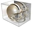 BCW BallQube Mini Helmet Holder Display MIRROR BACK - Football Helmet, Goalie Mask, Racing Helmet - Sports Memoriablia Display Case - Sportscards Collecting Supplies