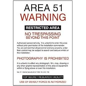Area 51 Warning Ufo Aliens Nevada College Art Poster Print - 24
