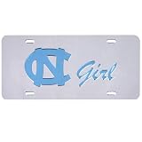 North Carolina Tar Heels Girl Silver Mirror License Plate