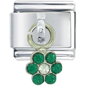 Flower Green Birthstones Jewelry Italian Charm by if (typeof showHideElement == 'function') {showHideElement('specialOffersHidden', 'specialOffersDiv');showHideElement('productPromosHidden', 'heroQuickPromoDiv');}