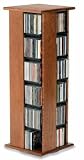 CD / DVD / VHS 288 Solid Cherry Wood Spinner Storage Rack