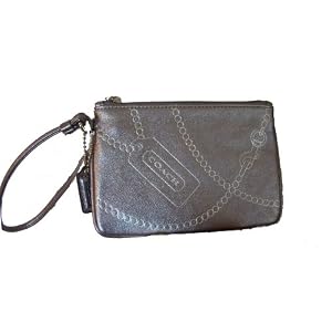 NEW AUTHENTIC COACH JEWEL LEATHER WRISTLET 43304 (Silver Silver)