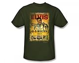 Elvis - G.I. Blues Poster Adult T-Shirt In Military Green, Size: X-Large, Color: Military Green
