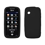LG Prime GS390 - Premium Black Soft Silicone Gel Skin Cover Case + Crystal Clear Screen Protector + Rapid Car Charger + USB Data Sync Charge Cable + Home Travel Wall Charger for LG Prime GS390