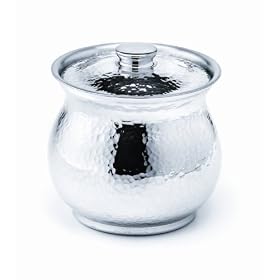 Ginkgo Hammered Pewter Sugar Bowl by Ginkgo