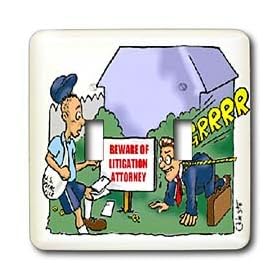 Londons Times Funny Society Cartoons - Beware Of Litigation Attorney - Light Switch Covers - double toggle switch