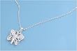 Sterling Silver Necklace - Butterfly with Clear CZ and 16in-18in Chain - 25mm Pendant Height