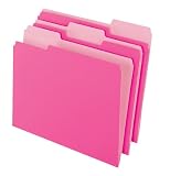 Pendaflex 2-Tone File Folders, 1/3 Cut, Top Tab, Letter, Light Pink, 100/Box (15213PIN)