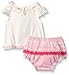 Nannette Baby Girls' Little Applique Top with Ruffled Diaper Cover Set, White, 12 Months