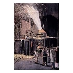 The Bessemer Process for the Mass-Production of Steel, Developed by Sir Henry Bessemer Art Giclee Poster Print by Fritz Gehrke, 24x32