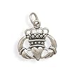 Oxidized Claddagh Charm