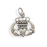 Oxidized Claddagh Charm