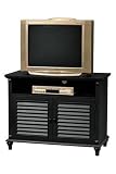 Savannah Louvered Tv Stand Standard Antique Black