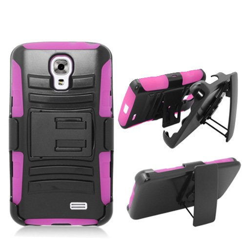 Phone Case for Lg Access LTE Pink Edge Cover Kickstand Combo Holster Belt Clip L31g
