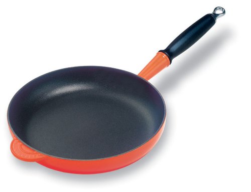 Le Creuset Cast Iron Satin Black Interior Frying Pan, Volcanic, 28 cm