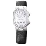 Philip Stein Teslar Womens Diamond Black Ostrich Strap Watch 1D-F-CMOP-OB