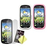 Two Silicone Cases / Skins / Covers (White, Light Pink) & LCD Screen Guard  ....